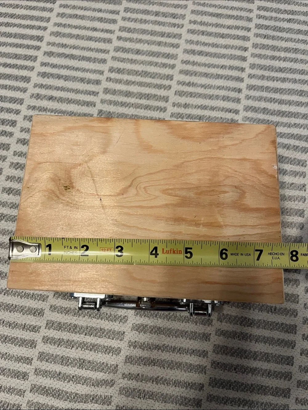 Natural Wood Jewelry or Craft Box with Silver Hardware